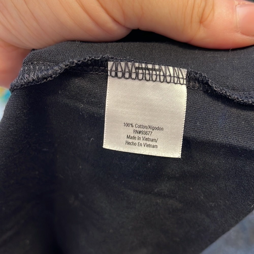 Ana Black Tee Bling Shoulders Cotton Size Large - Picture 3 of 5